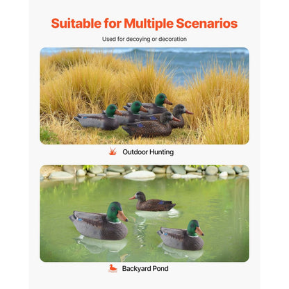 VEVOR Duck Decoy Outdoor Teal Decoys Realistic Plastic Floating Duck for Hunting