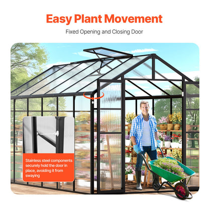 VEVOR Polycarbonate Greenhouse 8 x 12 Ft Outdoor Walk-in Greenhouse for Garden