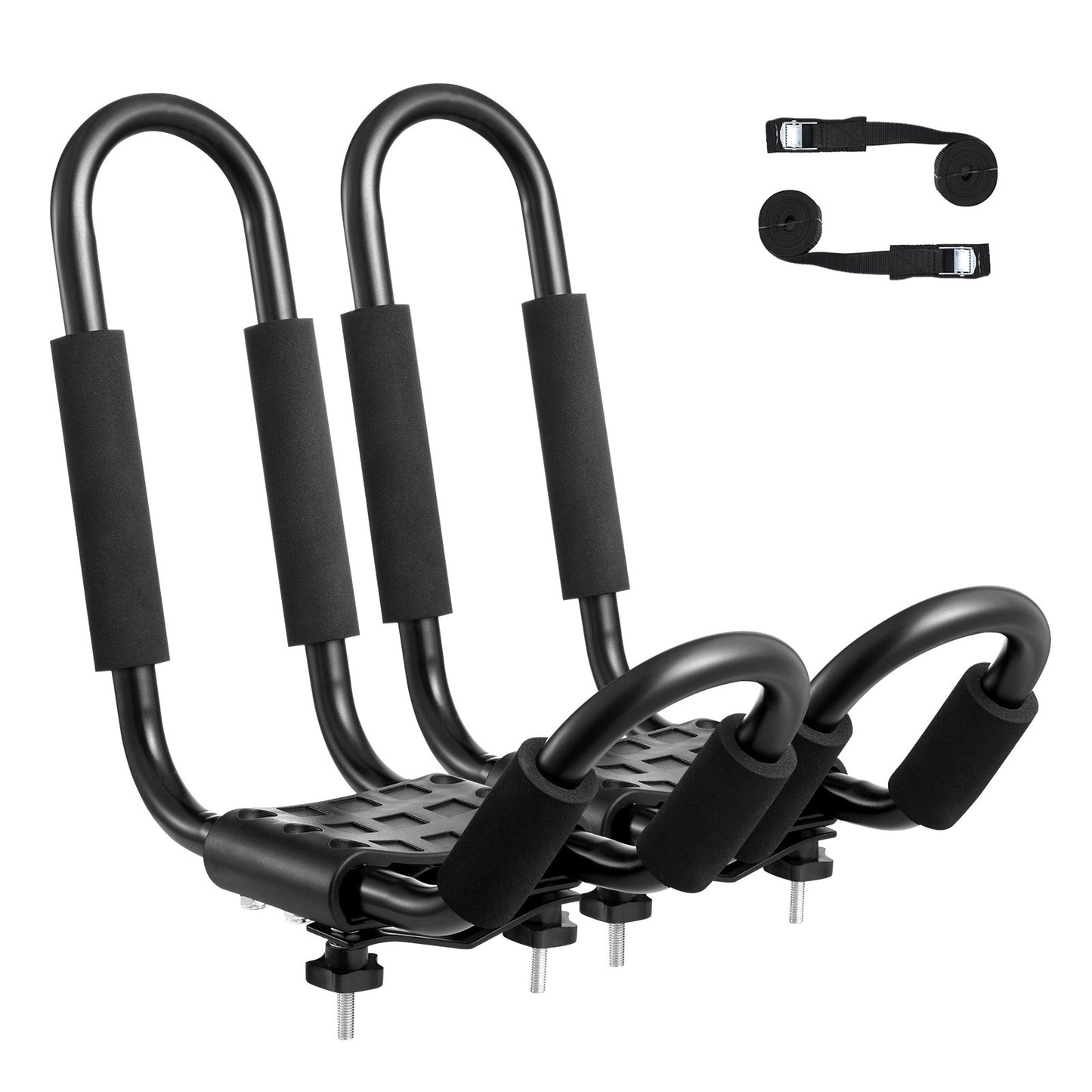 VEVOR Kayak Roof Rack 1 Pair J-Bar, Soft Roof Rack, Top Mount Tie Down, Carrier