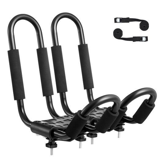 VEVOR Kayak Roof Rack 1 Pair J-Bar, Soft Roof Rack, Top Mount Tie Down, Carrier
