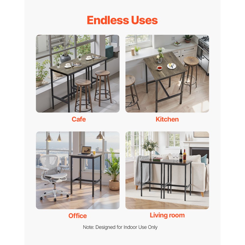 24 in Bar Table Height Pub Table Cocktail Coffee Counter Kitchen Dining