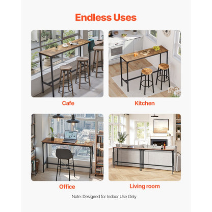 Bar Table Height Pub Table Cocktail Counter Kitchen Dining 55x15x39 in