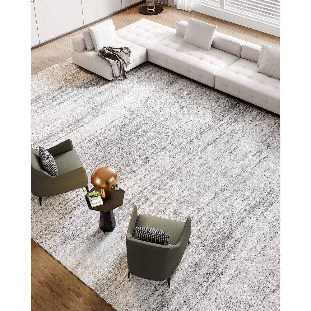 VEVOR Large Area Rug 3048 x 4267.2 mm Anti-Skid Indoor Floor Mat Modern Gray