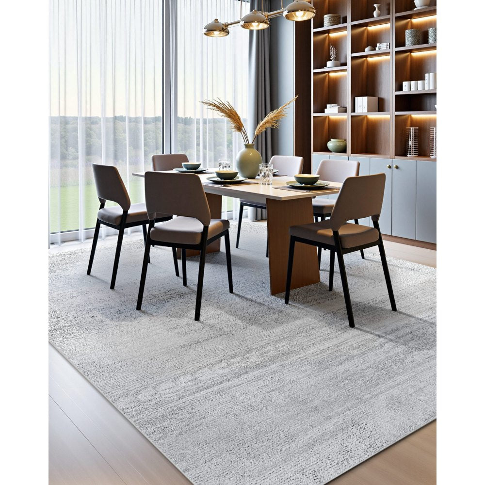 VEVOR Large Area Rug 3048 x 4267.2 mm Anti-Skid Indoor Floor Mat Modern Gray