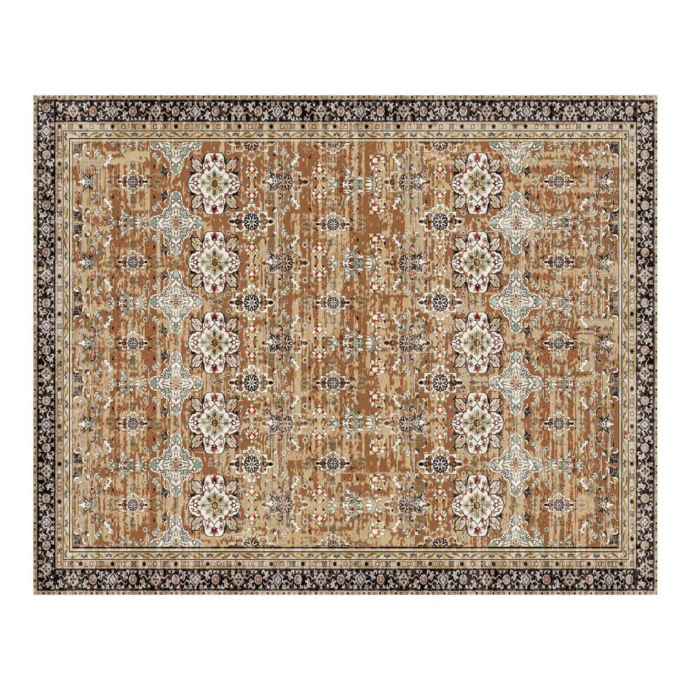 VEVOR Large Area Rug 2286 x 2896 mm Anti-Skid Floor Mat Vintage Brown Green
