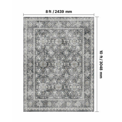 VEVOR Large Area Rug 2438.4x3048 mm Anti-Skid Indoor Floor Mat Vintage Gray