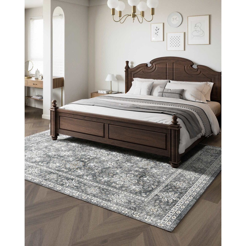 VEVOR Large Area Rug 2438.4x3048 mm Anti-Skid Indoor Floor Mat Vintage Gray