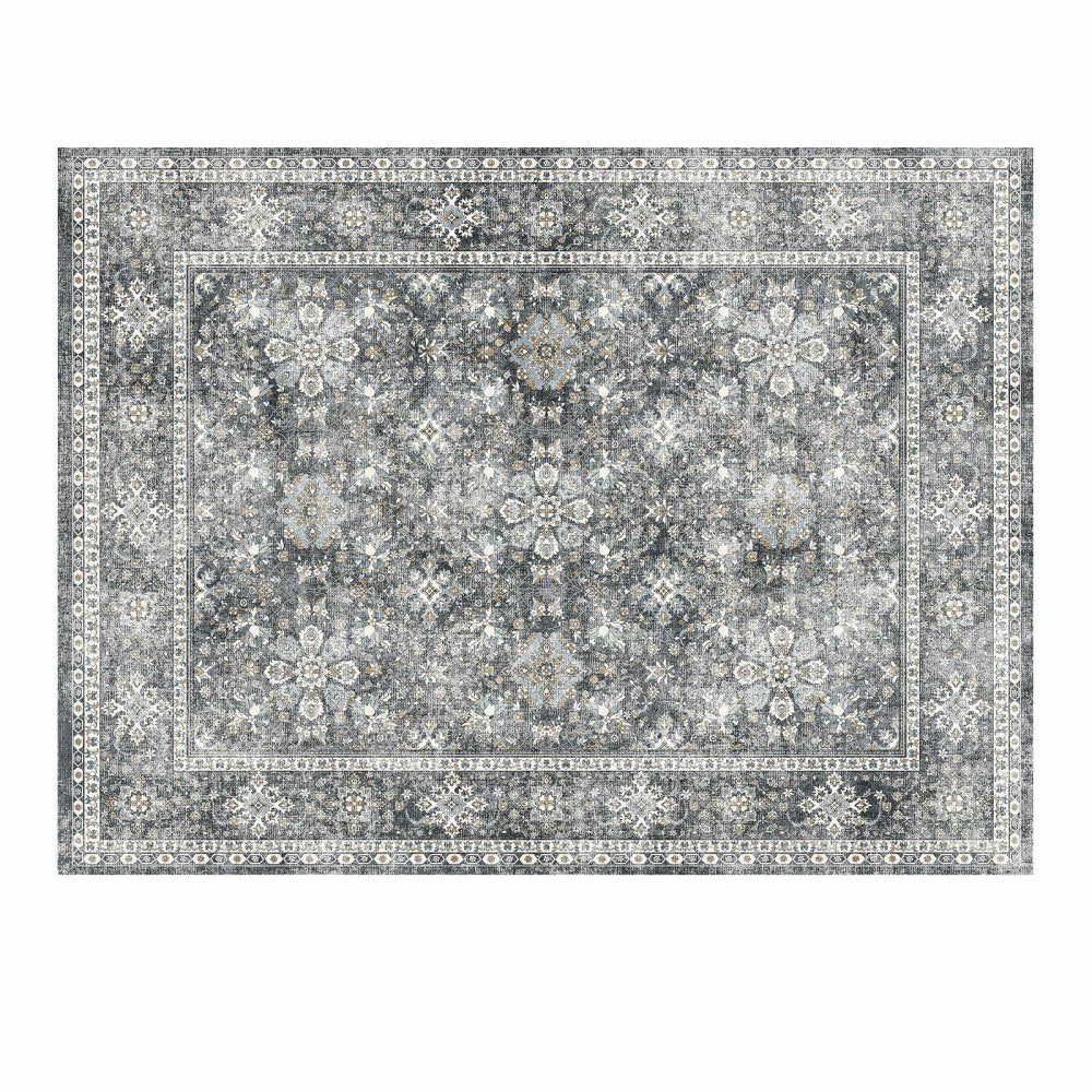 VEVOR Large Area Rug 2438.4x3048 mm Anti-Skid Indoor Floor Mat Vintage Gray