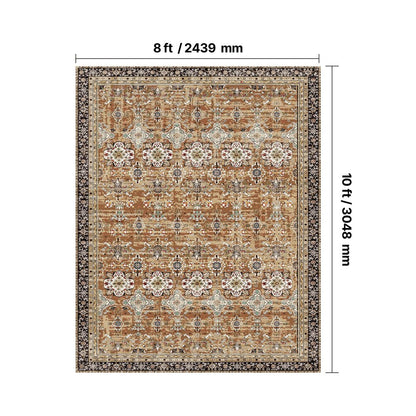 VEVOR Large Area Rug 2438.4 x 3048 mm Anti-Skid Floor Mat Vintage Brown Green
