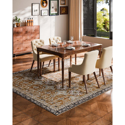 VEVOR Large Area Rug 2438.4 x 3048 mm Anti-Skid Floor Mat Vintage Brown Green