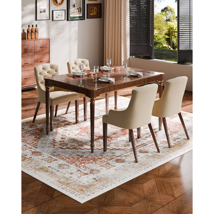 VEVOR Large Area Rug 2438.4 x 3048 mm Anti-Skid Floor Mat Vintage Brown Red