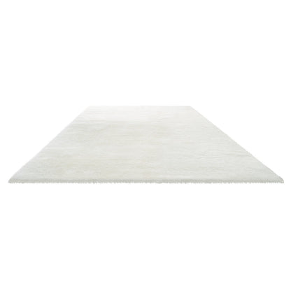 Indoor Plush Area Rugs, 2.44 x 3.05m Soft Plush Carpet, Furry Shag Area Rugs for Living Room, Bedroom, Sunroom, Modern Home Decor Aesthetic, Non-Shedding, Non-Woven, Slip-Resistant, Ivory White