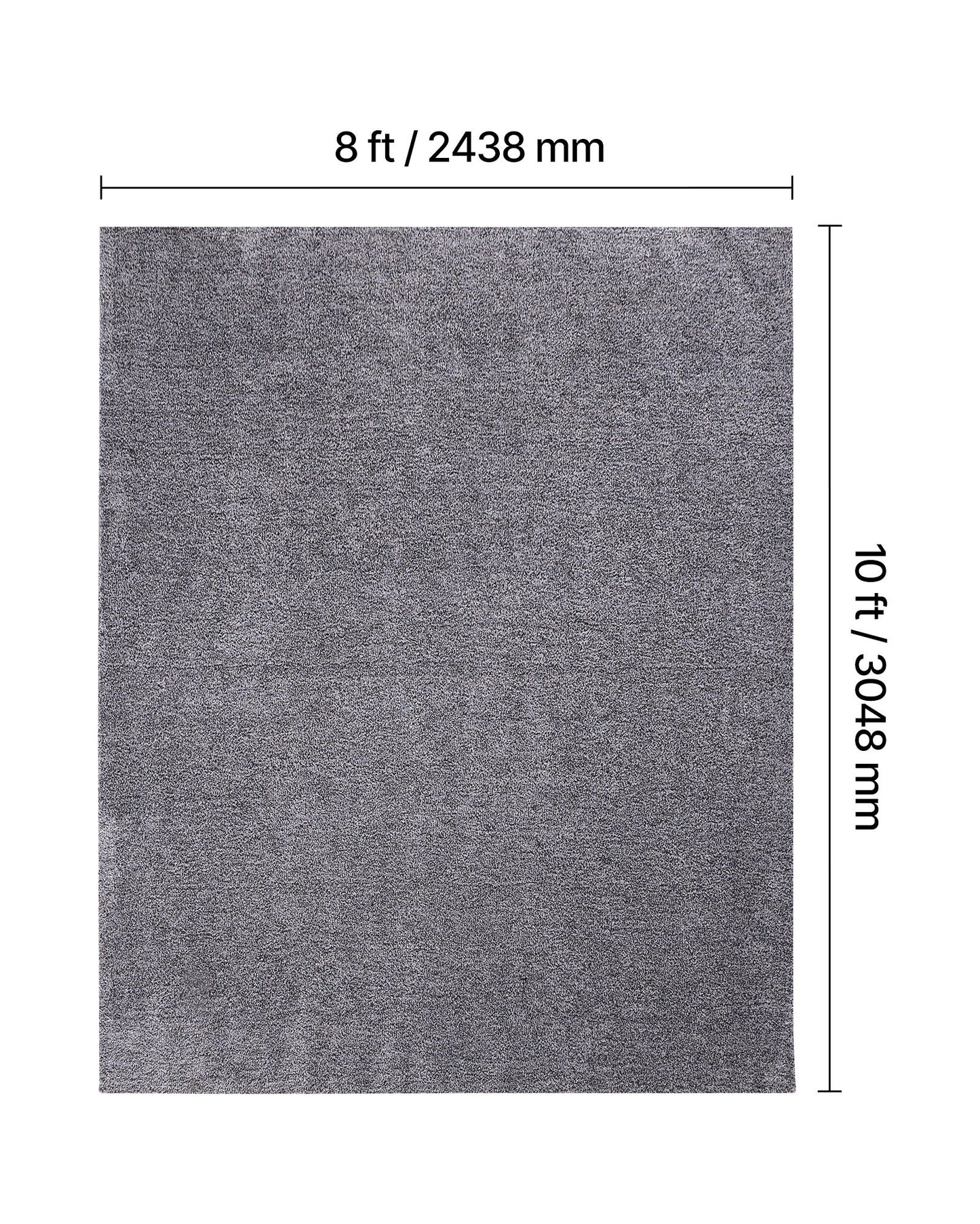 Indoor Plush Area Rugs, 2.44 x 3.05m Plush Carpet, Area Rugs Furry with Long Plushs Pile, Thick & Durable High-Pile Rug for High-Traffic Areas, Non-Shedding & Non-Slip Backing, Blue-Gray