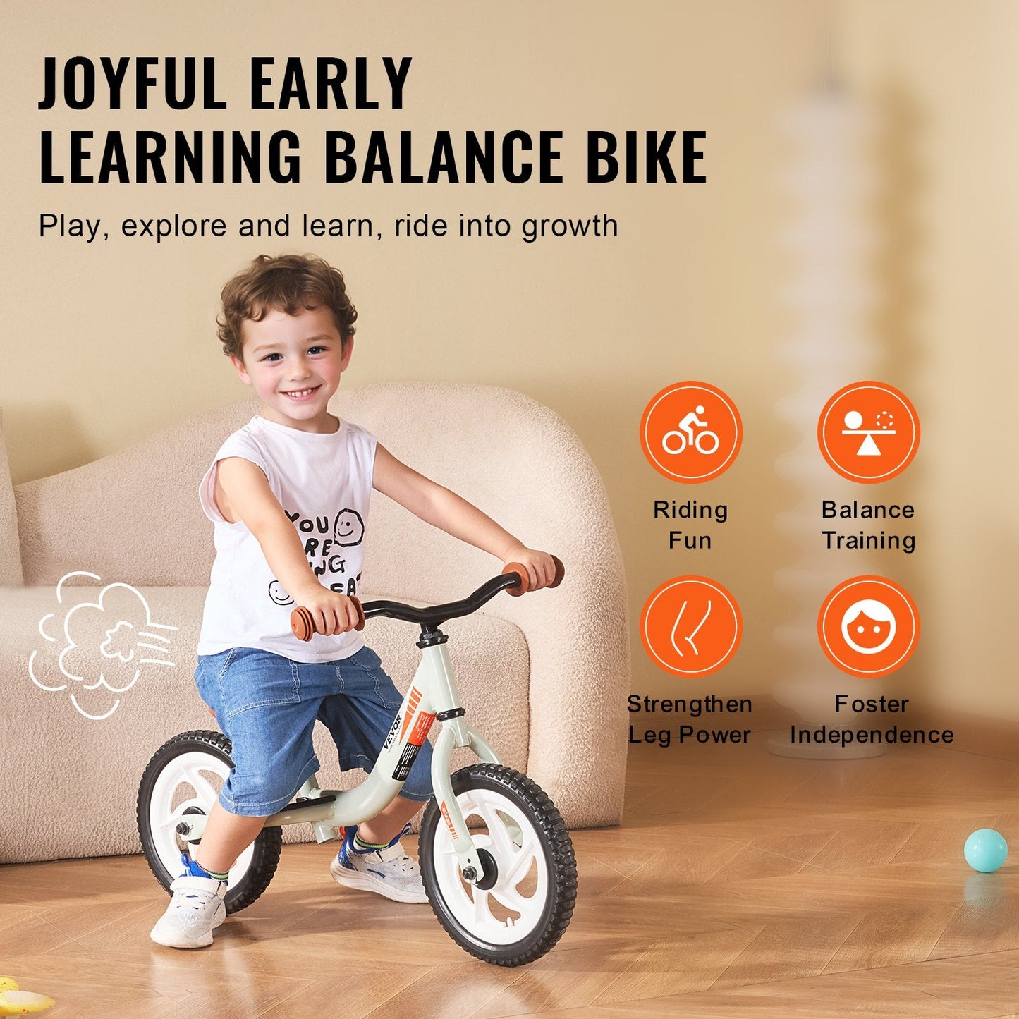 Toddler Balance Bike, Lightweight Aluminum, Adjustable for Ages 1-5, 25 Kg Limit