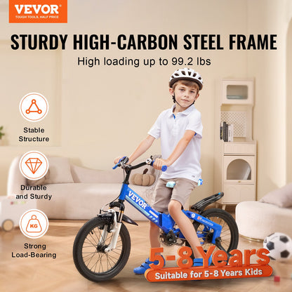 VEVOR Folding Toddler Balance Bike, High-Carbon Steel Balance Bicycle for Kids,