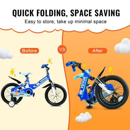 Folding Toddler Balance Bike, Steel Frame, Adjustable, for 5-8 Year Olds, 45kg