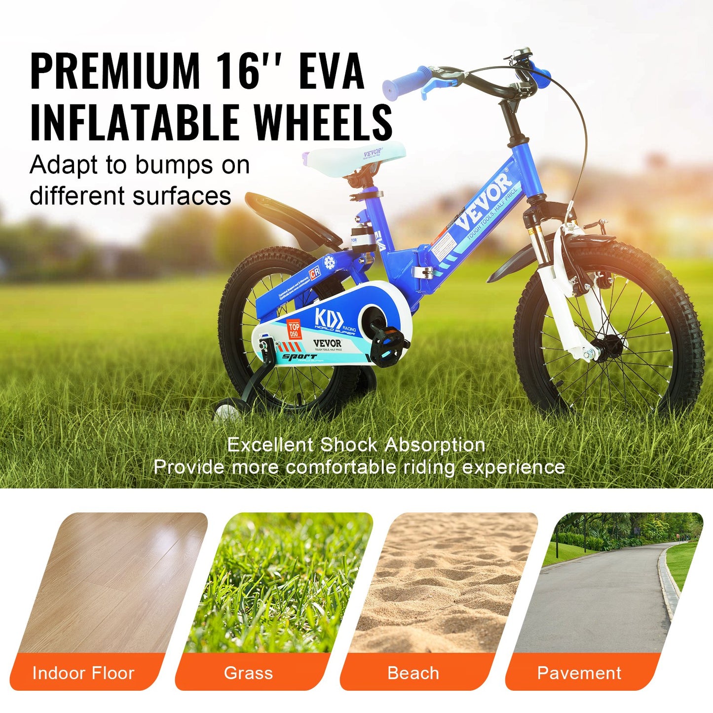 VEVOR Folding Toddler Balance Bike, High-Carbon Steel Balance Bicycle for Kids,