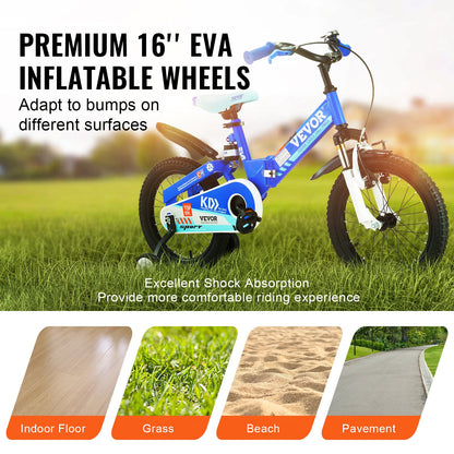 VEVOR Folding Toddler Balance Bike, High-Carbon Steel Balance Bicycle for Kids,