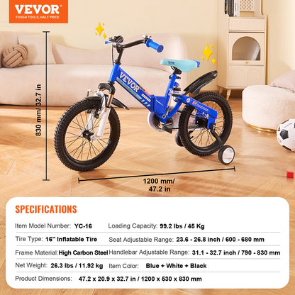 VEVOR Folding Toddler Balance Bike, High-Carbon Steel Balance Bicycle for Kids,