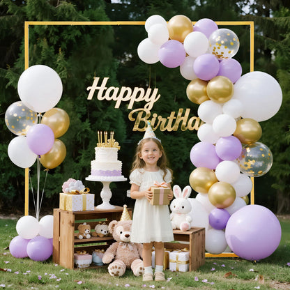 Arch Backdrop Stand, 2 x 2 m, Stable Structure, Easy Assembly, Square Gold Metal Arch Backdrop Stand for Wedding, Birthday Party, Graduation, Holiday Celebration, and Ceremony Decoration