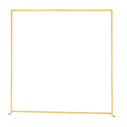 Arch Backdrop Stand, 2 x 2 m, Stable Structure, Easy Assembly, Square Gold Metal Arch Backdrop Stand for Wedding, Birthday Party, Graduation, Holiday Celebration, and Ceremony Decoration
