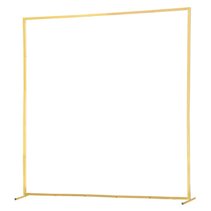 Arch Backdrop Stand, 2 x 2 m, Stable Structure, Easy Assembly, Square Gold Metal Arch Backdrop Stand for Wedding, Birthday Party, Graduation, Holiday Celebration, and Ceremony Decoration