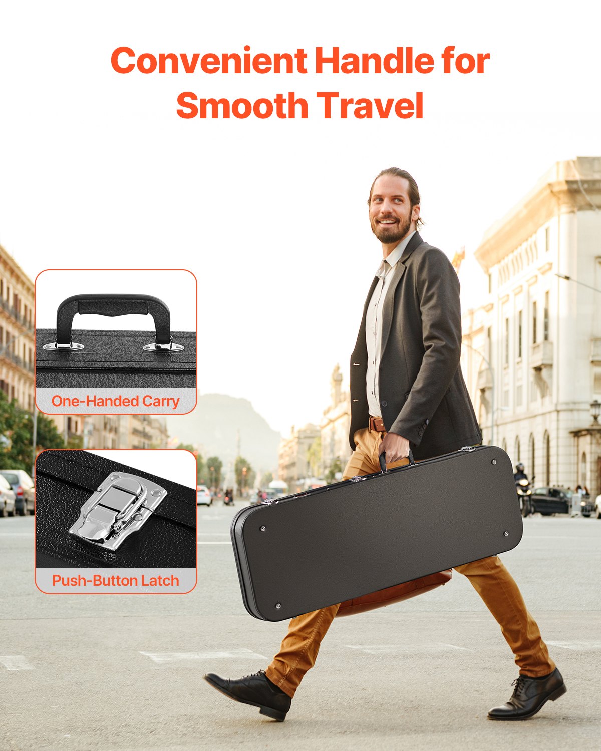 VEVOR Electric Guitar Hard Case 1095 mm With Lock And Key for Electric Guitar