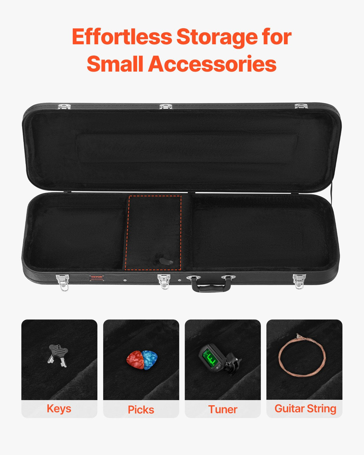 VEVOR Electric Guitar Hard Case 1095 mm With Lock And Key for Electric Guitar