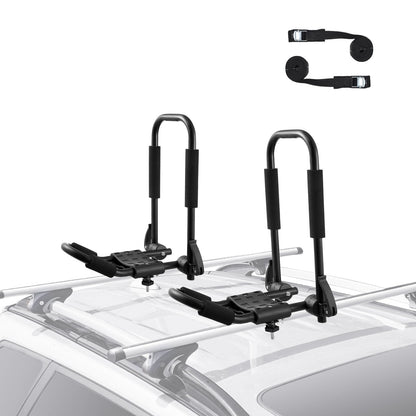 Foldable J-Bar Kayak Roof Rack for Cars, Fits Kayaks, Canoes, and Surfboards