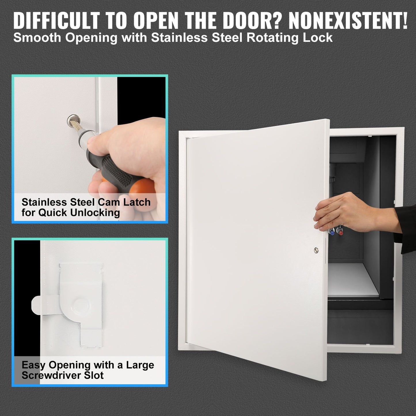 Reinforced Steel Access Panel for Drywall & Ceiling, 613x613 mm, Easy Install