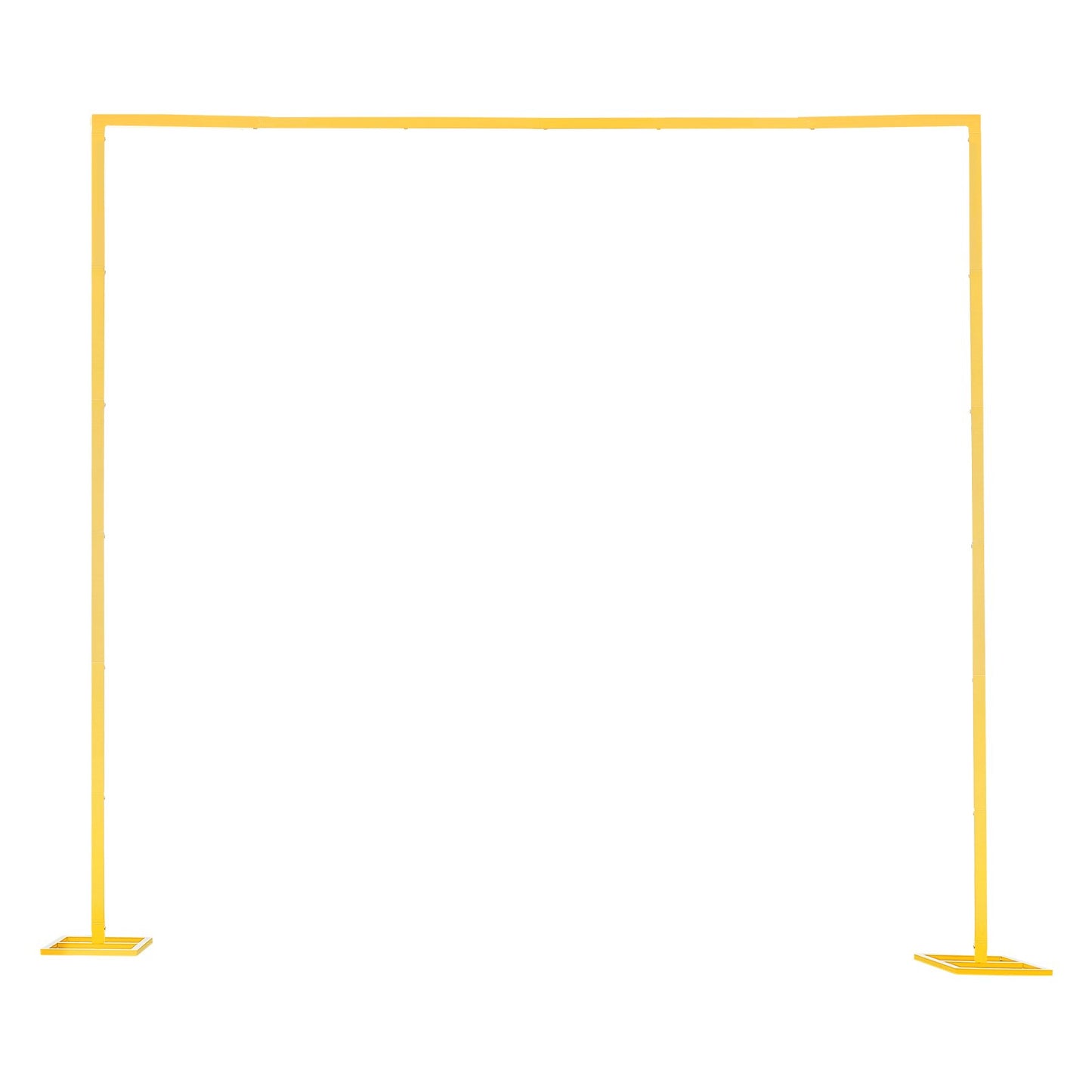 Arch Backdrop Stand, 2.4 x 2.4 m, Stable Structure, Easy Assembly, Square Gold Metal Arch Backdrop Stand for Wedding, Birthday Party, Graduation, Holiday Celebration, and Ceremony Decoration