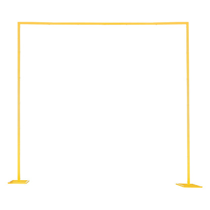Arch Backdrop Stand, 2.4 x 2.4 m, Stable Structure, Easy Assembly, Square Gold Metal Arch Backdrop Stand for Wedding, Birthday Party, Graduation, Holiday Celebration, and Ceremony Decoration