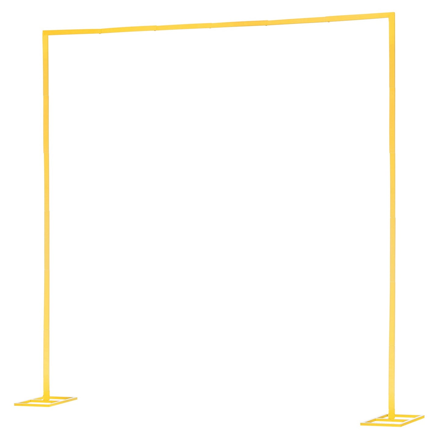 Arch Backdrop Stand, 2.4 x 2.4 m, Stable Structure, Easy Assembly, Square Gold Metal Arch Backdrop Stand for Wedding, Birthday Party, Graduation, Holiday Celebration, and Ceremony Decoration