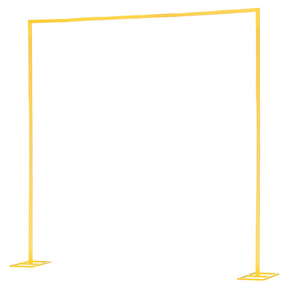 Arch Backdrop Stand, 2.4 x 2.4 m, Stable Structure, Easy Assembly, Square Gold Metal Arch Backdrop Stand for Wedding, Birthday Party, Graduation, Holiday Celebration, and Ceremony Decoration