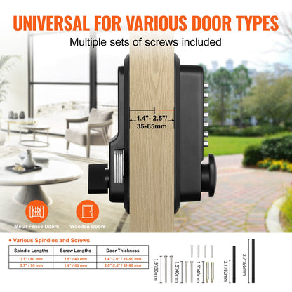 VEVOR Mechanical Keyless Entry Door Lock, 14 Digit Keypad, Water-proof Zinc Alloy,