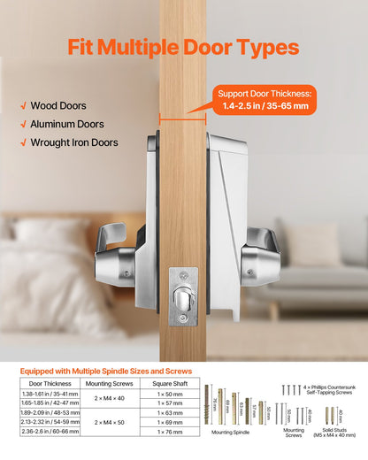 VEVOR Mechanical Keyless Entry Door Lock 14 Key Mechanical Door Lock with Key