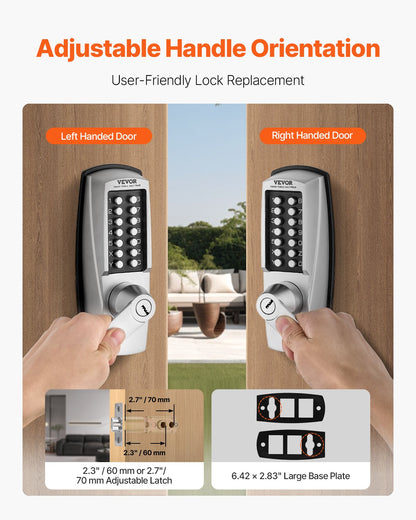 VEVOR Mechanical Keyless Entry Door Lock 14 Key Mechanical Door Lock with Key