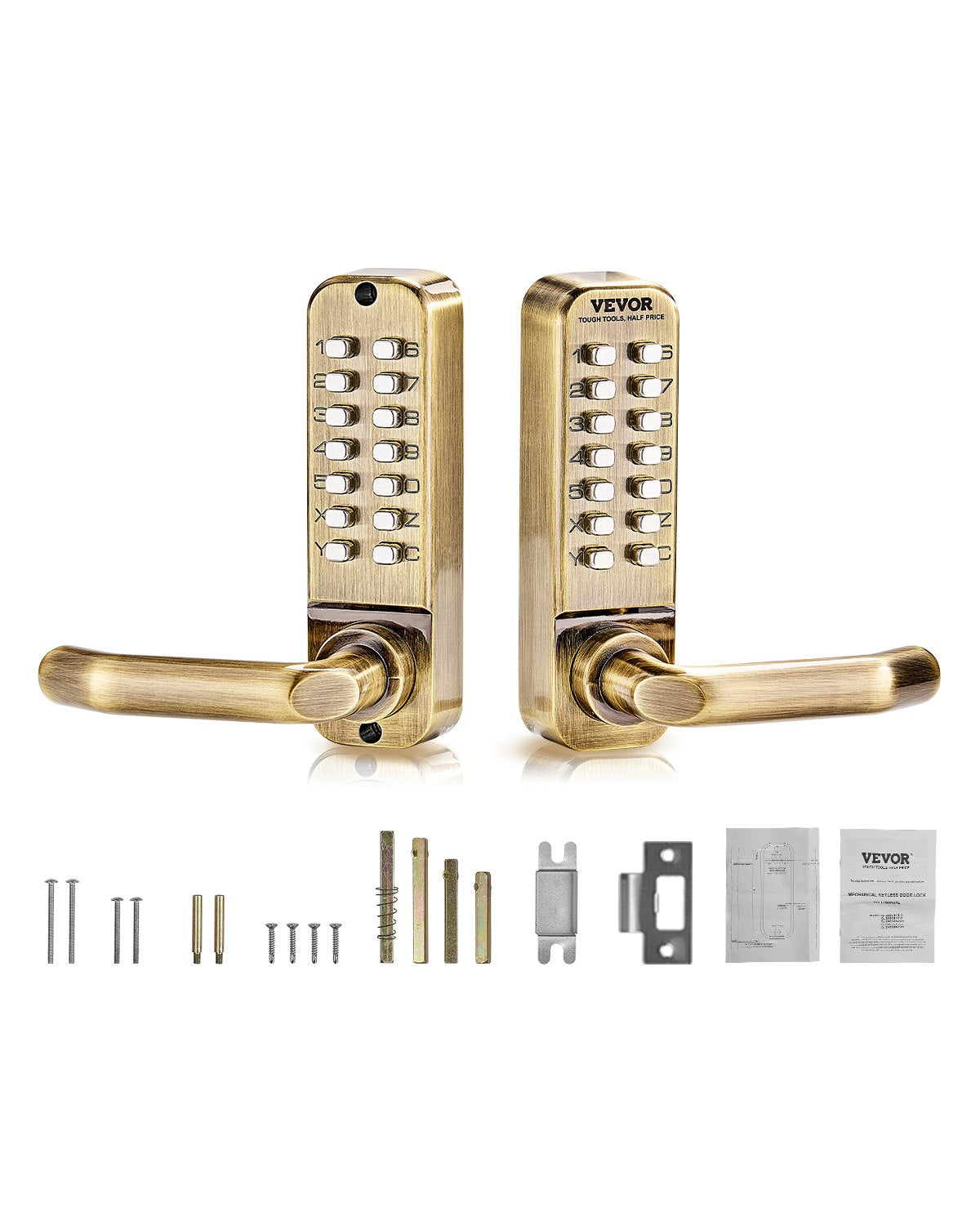VEVOR Mechanical Keyless Entry Door Lock 14 Key Mechanical Door Lock Waterproof