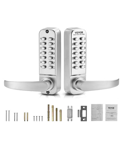 VEVOR Mechanical Keyless Entry Door Lock 14 Key Mechanical Keypad Lock Sliver