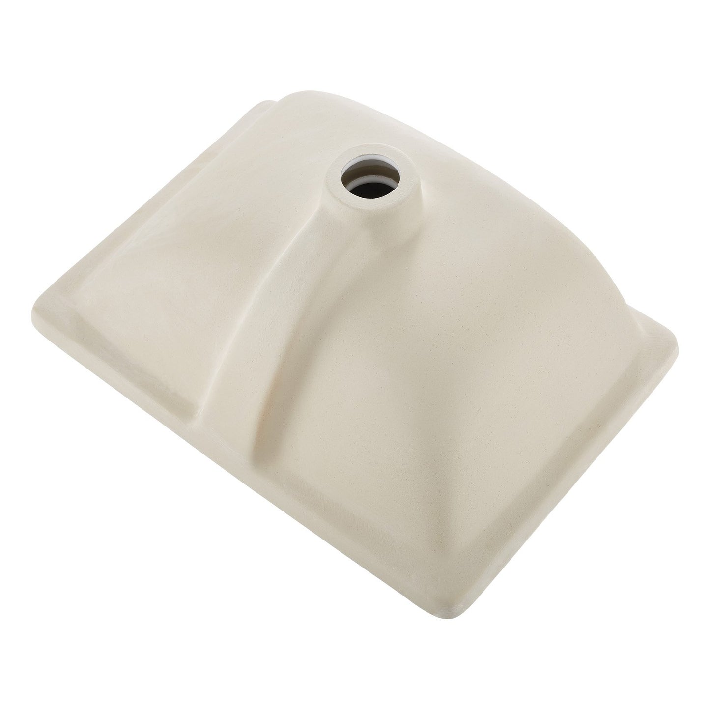 Undermount Bathroom Sink, 460 x 330 mm Rectangular White Ceramic Vessel Sink with Overflow Hole, Under Counter Drop in Modern Lavatory Vanity Bath Wash Bowl Basin, Rectangle for Small Space