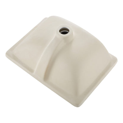 Undermount Bathroom Sink, 460 x 330 mm Rectangular White Ceramic Vessel Sink with Overflow Hole, Under Counter Drop in Modern Lavatory Vanity Bath Wash Bowl Basin, Rectangle for Small Space
