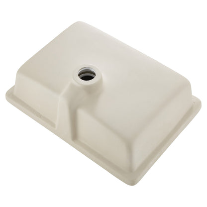 Undermount Bathroom Sink, 470 x 335 mm Rectangular White Ceramic Vessel Sink with Overflow Hole, Under Counter Drop in Modern Lavatory Vanity Bath Wash Bowl Basin, Rectangle for Small Space