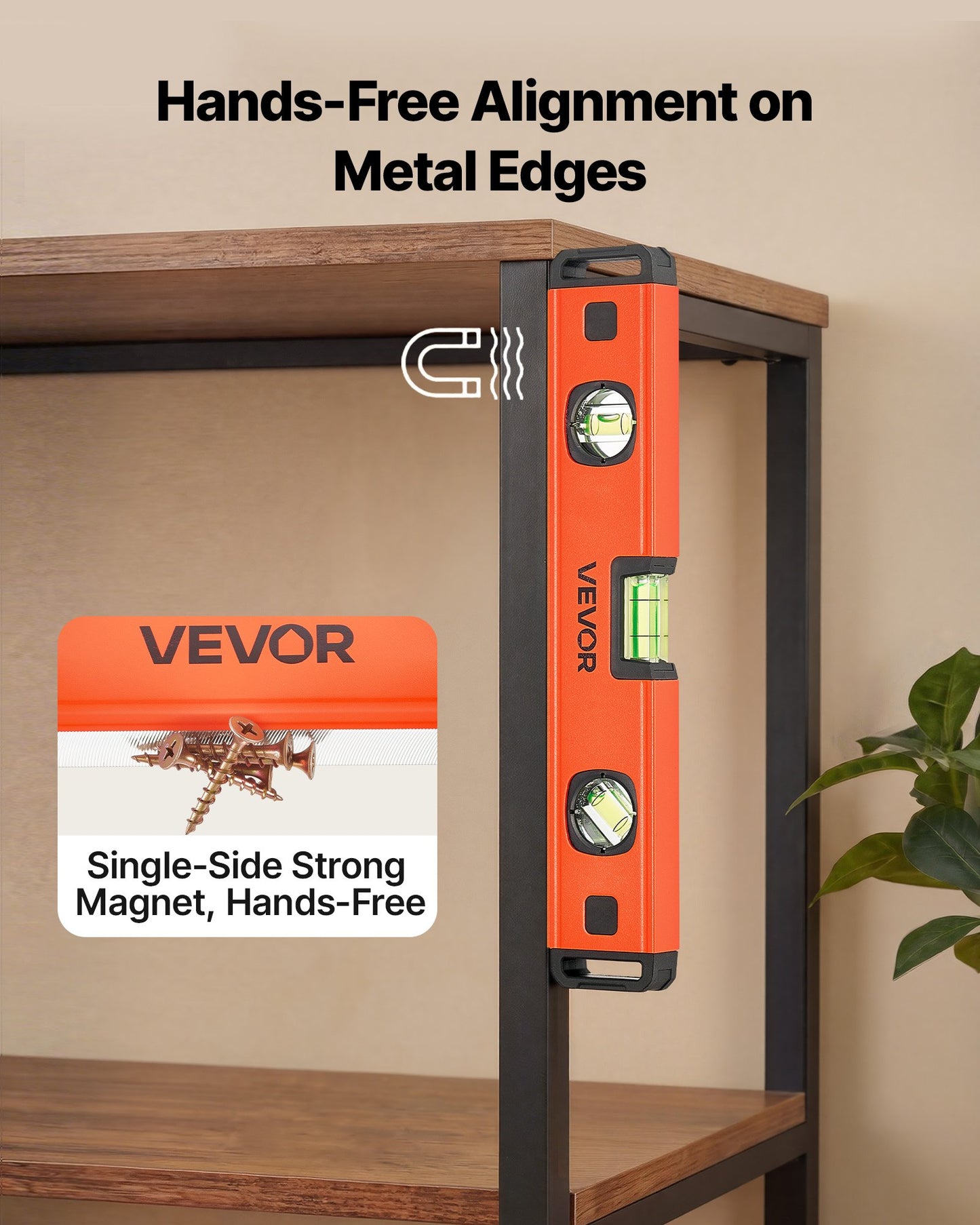 Torpedo Level, 4-Piece (120/300/600/1000 mm), Magnetic Leveler Tool Set Aluminum Alloy, with Clear 3 Green Vials, Hanging Hole, Box Beam Multi-angle Measurement for Construction Home Renovation