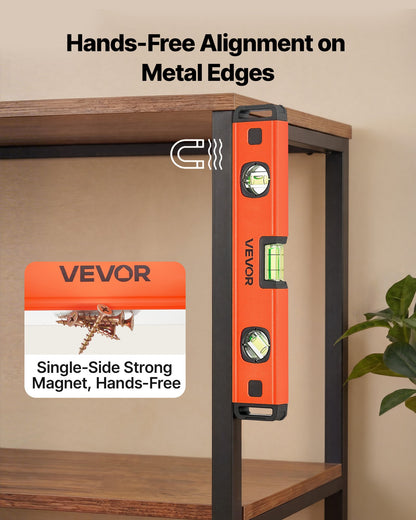 Torpedo Level, 4-Piece (120/300/600/1000 mm), Magnetic Leveler Tool Set Aluminum Alloy, with Clear 3 Green Vials, Hanging Hole, Box Beam Multi-angle Measurement for Construction Home Renovation