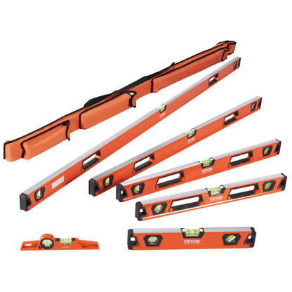 Magnetic Torpedo Level Set, 6 Sizes, Aluminum, Shock-Resistant, Green Bubbles