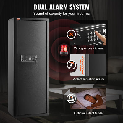 VEVOR 6-10 Rifles Gun Safe Rifle Safe with Lock & Digital Keypad Removable Shelf