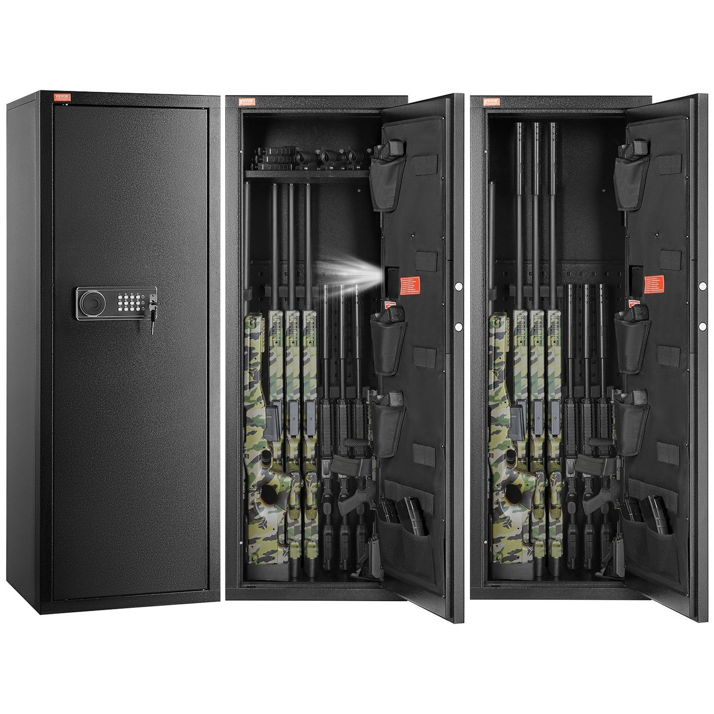 VEVOR 6-10 Rifles Gun Safe Rifle Safe with Lock & Digital Keypad Removable Shelf