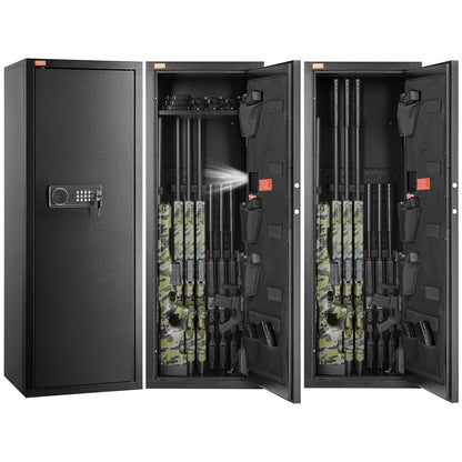 VEVOR 6-10 Rifles Gun Safe Rifle Safe with Lock & Digital Keypad Removable Shelf