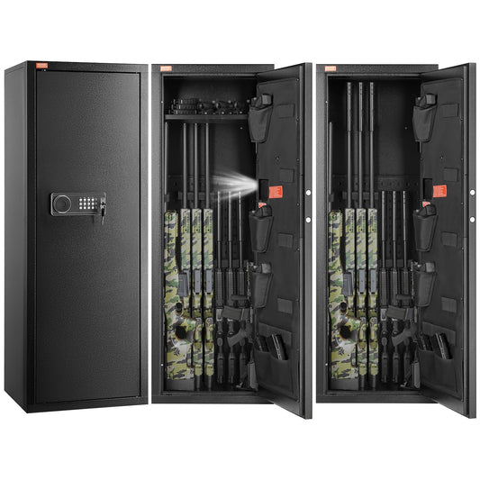 VEVOR 6-10 Rifles Gun Safe Rifle Safe with Lock & Digital Keypad Removable Shelf