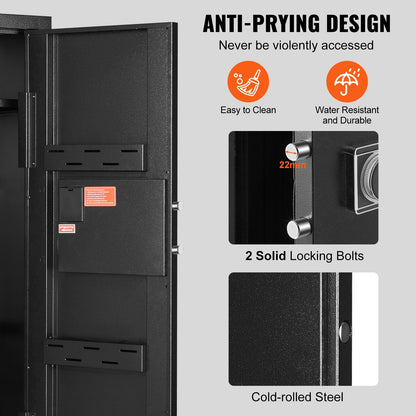 VEVOR 6-8 Rifles Gun Safe Rifle Safe with Lock & Digital Keypad Removable Shelf